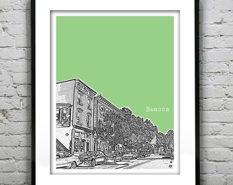 Beacon New York Poster Art Skyline Print NY Hudson Valley