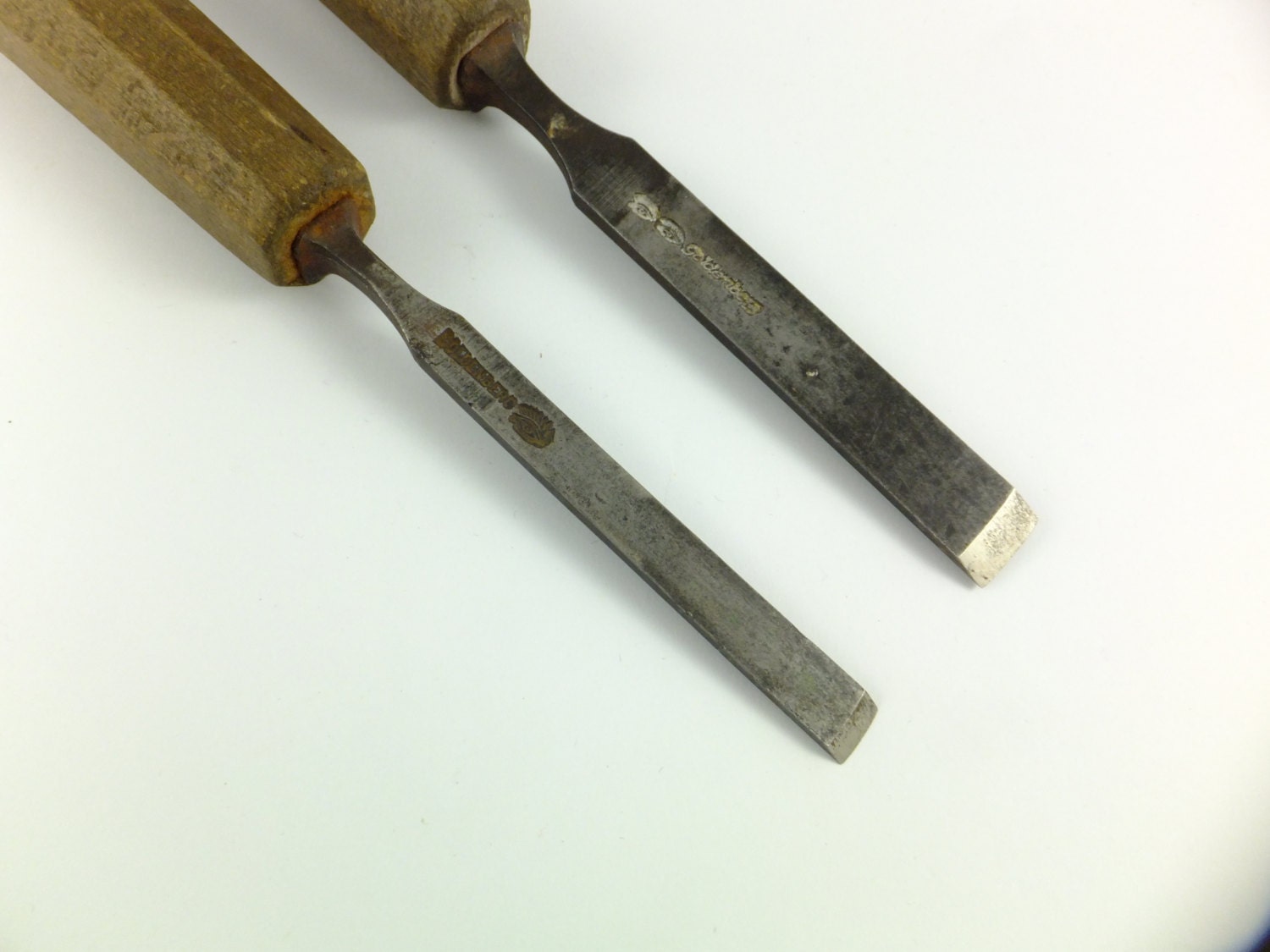 Two Vintage Wooden Chisel Wood Chisel Chisel Set Woodworking