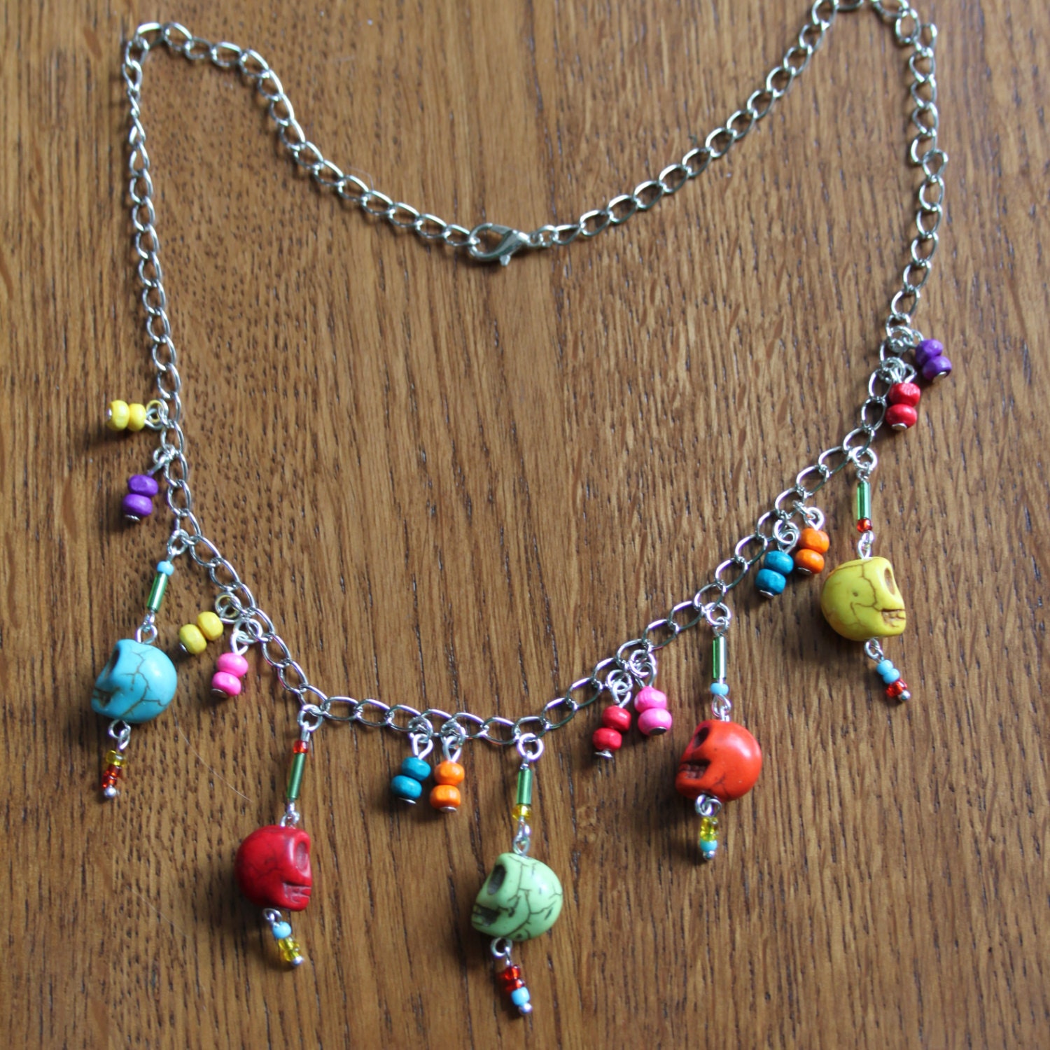 SALE Necklace Muertos skulls day of the dead dia de los