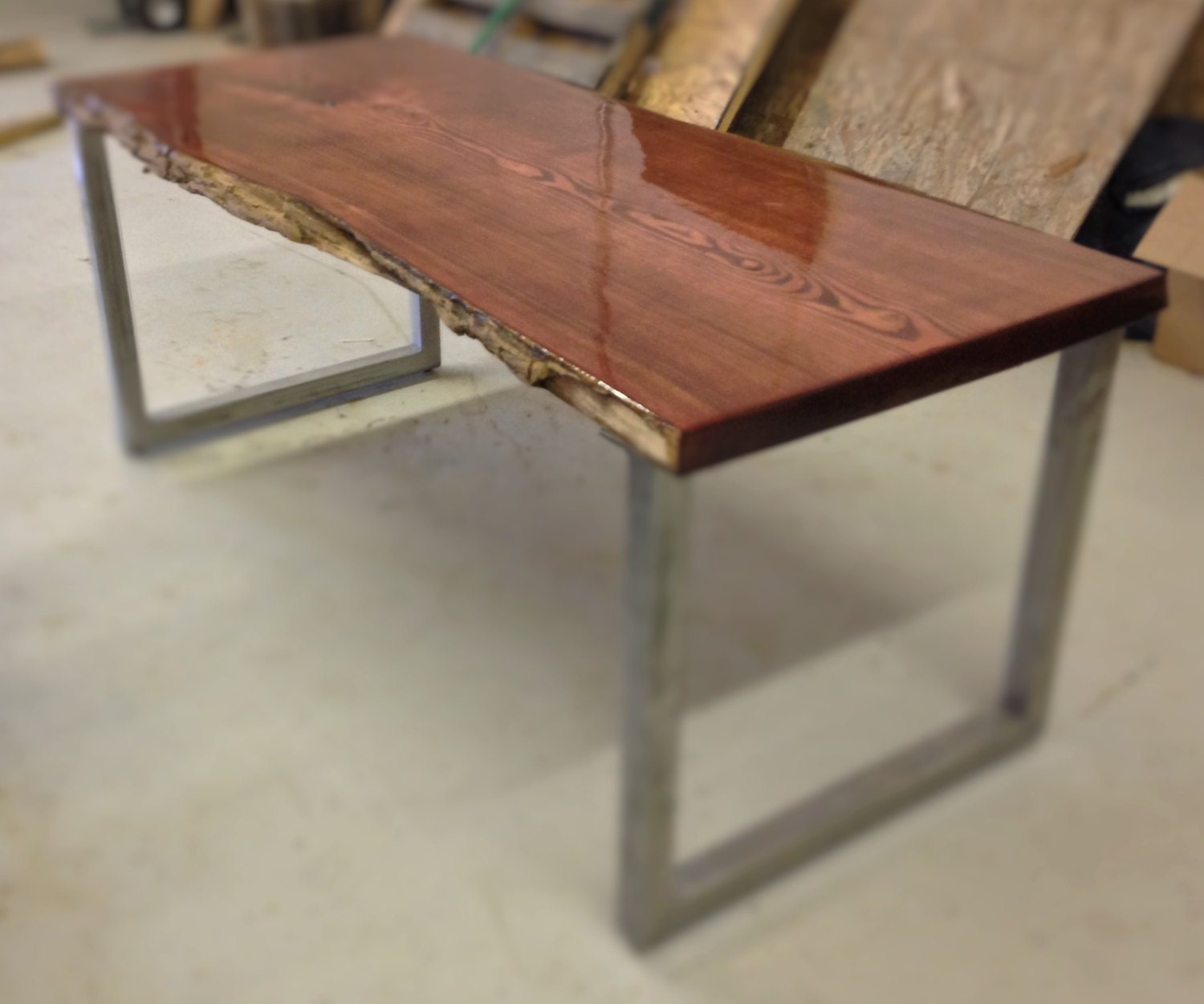 SALE 20% OFF Live Edge Catalpa Wood Slab Kitchen Table