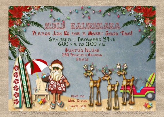 Free Hawaiian Christmas Invitations Templates 8