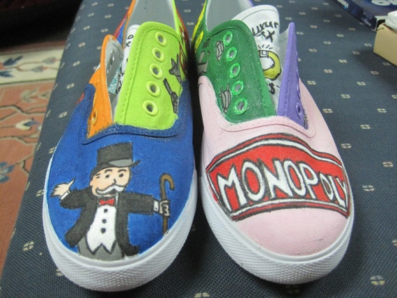 Monopoly Board Games Shoes by MelisasArtShoppe on Etsy