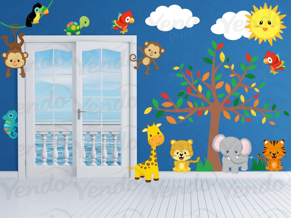 Kids Jungle Bedroom Wall Decals by YendoPrint