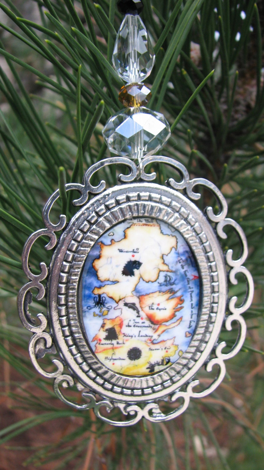 Handmade Westeros Map Game of Thrones Theme Ornament Christmas Ornament Holiday Ornament