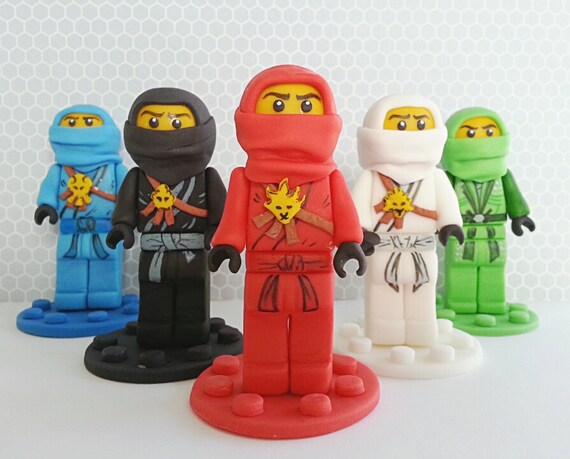 Ninjago lego fondant ninja cupcake and cake toppers