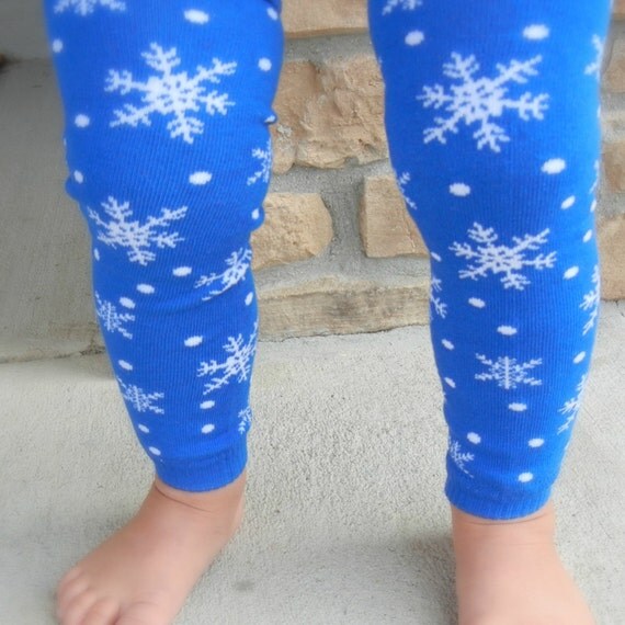 Blue Snowflake Leg Warmers...Baby Infant by KayleJeanBowtique