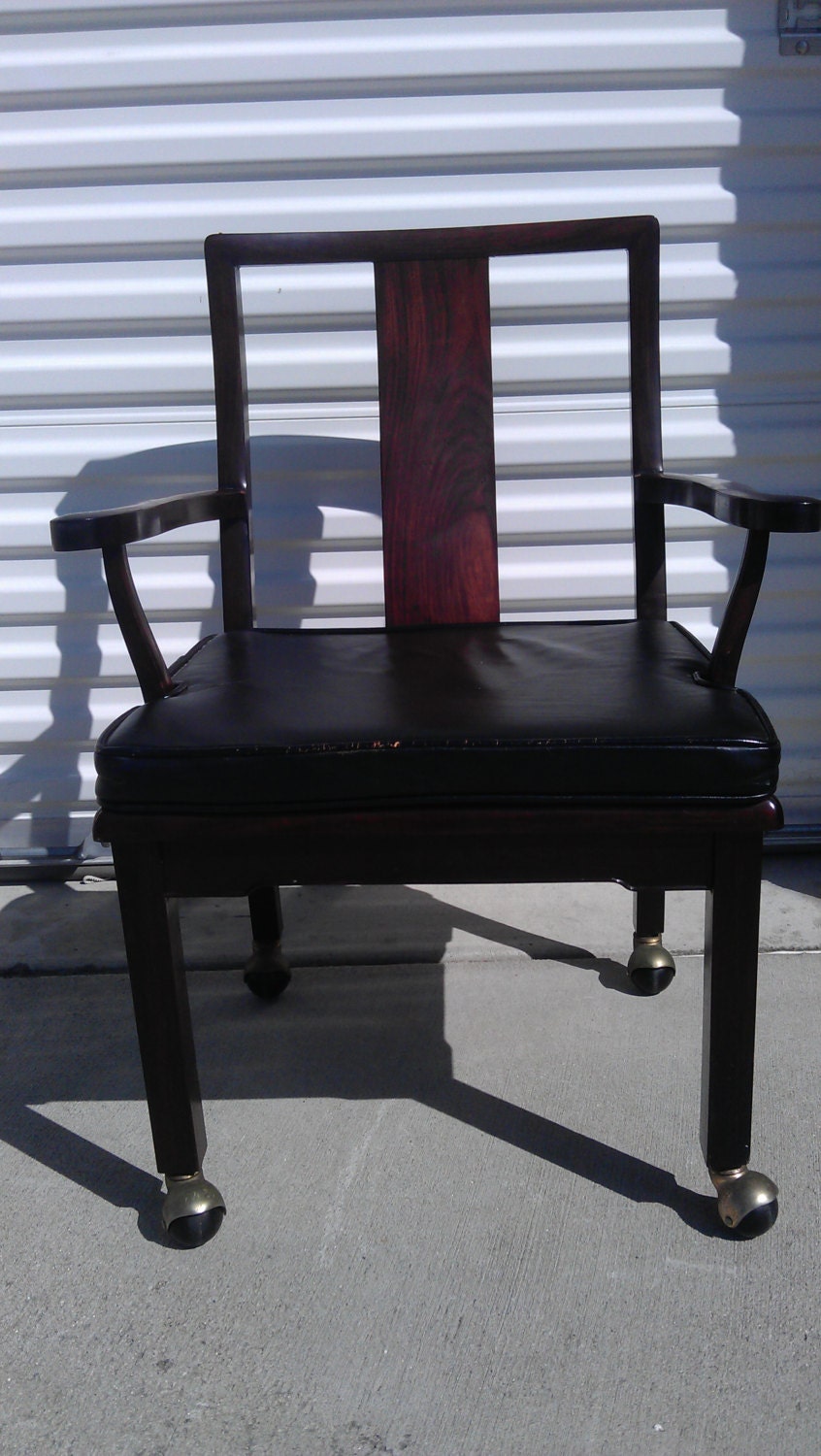 Unique Eclectic Asian Inspired Armchair Stamped Made in Hong Kong Mid