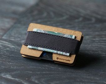 Modern design wallet, wooden wallet, credit card wallet, women and men wallet, minimalist slim, N wallet, Elephant Wallet