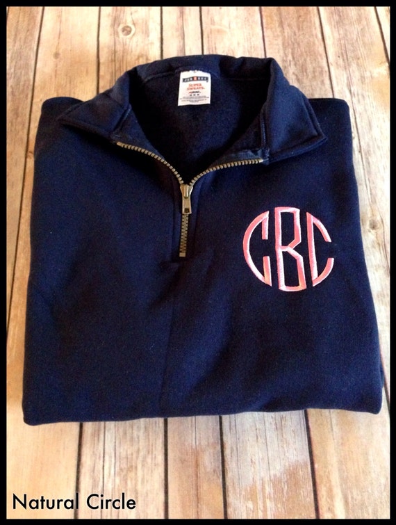 Monogrammed half zip sweatshirts Our favorites are the heathered fleece 1/4 zip pullovers and the basic hoodie solid sweatshirts with over 20 colors to choose from. (find a monogrammed gift) Signup for Our Newsletter Sign up for our newsletter to receive updates on sales, the latest products, and coupons.