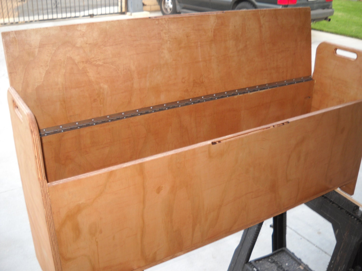 Plywood Storage Bench. 12 deep and 12 wide in