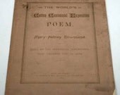 The World's Cotton Centennial Exposition Poem By Mary Ashley Townsend 1885 Rare