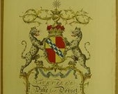 Jacobs English Peerage Rare Coat Of Arms Sackville Duke of DORSET 1700'S