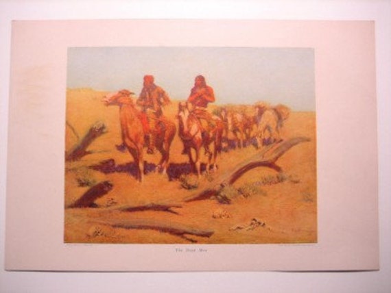 Frederic Remington Color Relief Half Tone "Dead Man"