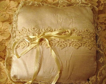Sale - Sale -Antique Looking Bridal/Bed Pillow with Vintage Laces