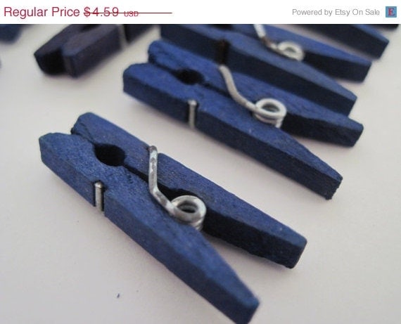 10% off - Dark Blue - 50 Mini Clothespins Il_570xn