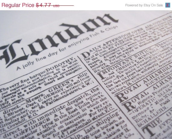 ON SALE 25 Sheets of Newsprint Black and White Deli Sandwich Wrap Wrapping Paper 12" x 16" Il_570xn