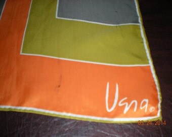 Vintage Vera Neumann Silk Scarf in Spectacular Spring Colors measuring 44 x 15 inches