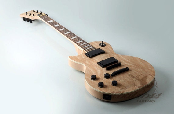 DIY Left Handed Mahogany Guitar Kit Set In Solid Mahogany Body and Spalted Maple Neck GK057L