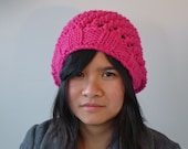 Warm Chunky Womens Knit Winter Hat made from 100% Wool