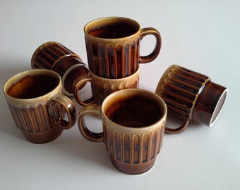 6 Vintage coffee mugs, Japan.