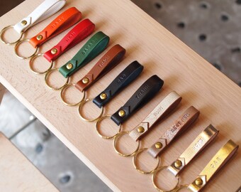 Personalized Gifts For Him Personalized Leather Keychain With The Ring And Studs Made Of Solid Brass