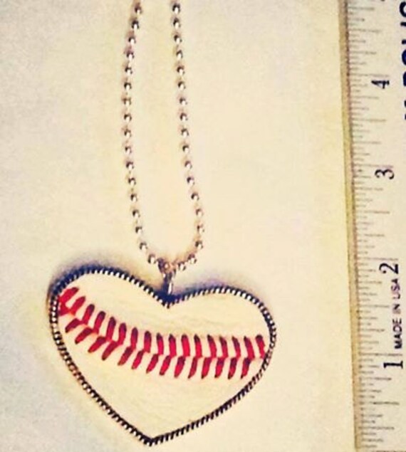 Football Softball and Baseball Heart Pendant with by AWingandABead