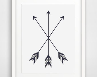 Arrow Art, Arrow Artwork, Black and White, Feather Arrow, Printable ...