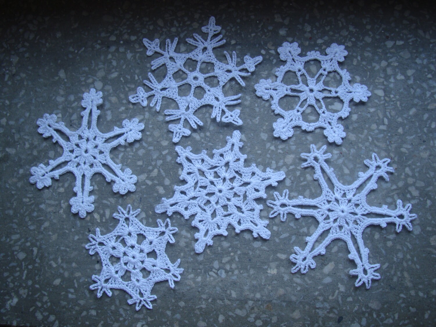 Set of 6 Winter Snowflake Decorations