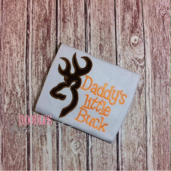 Daddy's Little Buck Embroidered Shirt Fathers by NoodlesBoutique