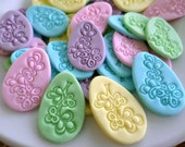 Easter Egg Cupcake Fondant Toppers, Easter Decor Spring, Easter Party, Embossed Fondant Egg Confetti, Sweet Treat, Edible Topper-set 60 Il_170x135