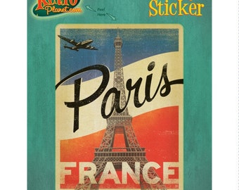 Paris France Flag Eiffel Tower Vinyl Sticker - #47923