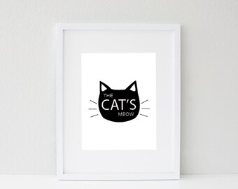 Items similar to Keep Calm and MEOW ON Print 13x19 (Spa Blue featured ...