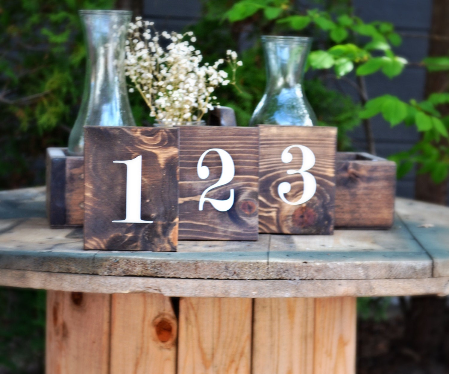 Set of 20 Rustic Double Sided Wedding Table Numbers, Rustic Wedding, Table Decor, Reclaimed Wood