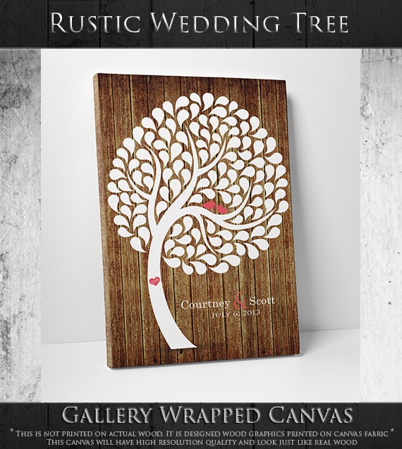 Rustic Wedding Guest Book // Rustic Guest Book // Rustic Wedding Decor // Rustic Guest Book Wedding // Fits 100-300 Guests // 24x36 Inches by WeddingTreePrints