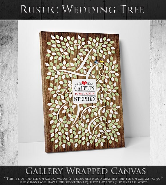 Rustic Wedding Guest Book // Rustic Guest Book // Rustic Wedding Decor // Rustic Guest Book Wedding // Fits 55-300 Guests // Vine Tree by WeddingTreePrints