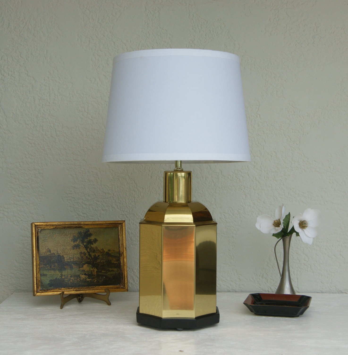 Vintage GOLD GINGER Jar Hollywood Regency Chinoiserie Lamp