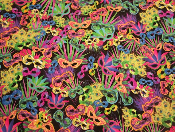 mardi gras fleece fabric by the yard