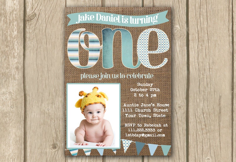 1st first birthday invitation invite with by DulceGracePrintables