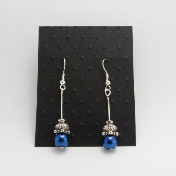 Blue Tibetan Fish Hook Earrings