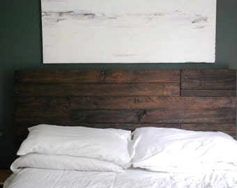 Industrial and Elegant Reclaimed Wood Headboard/ Espresso (Full)