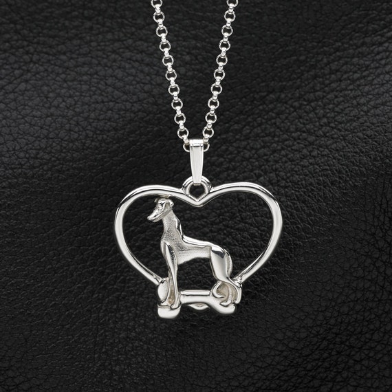 Sterling Silver Whippet Pendant w/ 18 Sterling Chain by