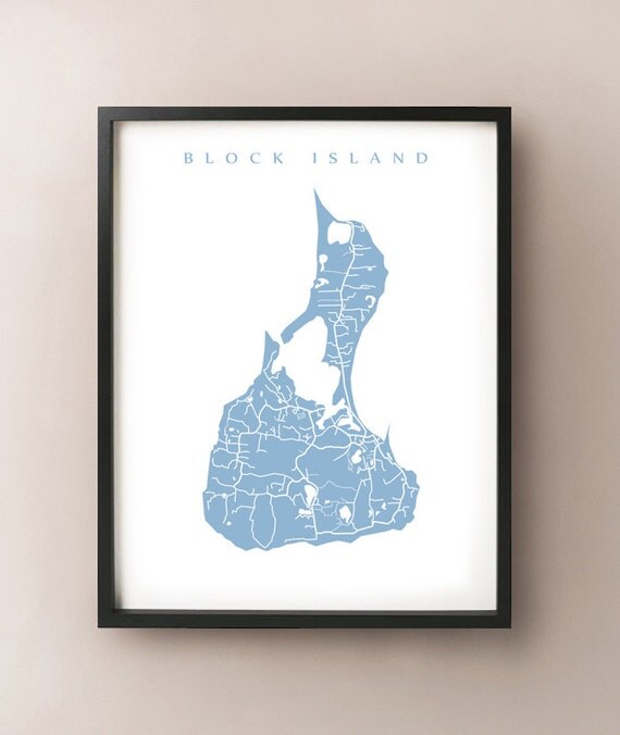 Block Island Map Print Rhode Island Poster by CartoCreative