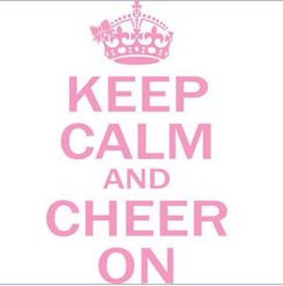 Pink Writing Keep Calm And Cheer On Cheerleader Short Sleeve