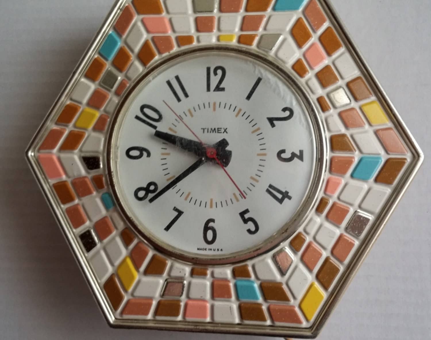Vintage Retro Timex Wall Clock Hexagon Clock by VintageYay
