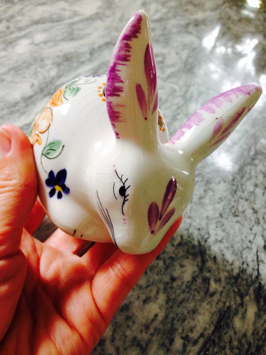Rabbit Bunny Flower Vase Made in Portugal