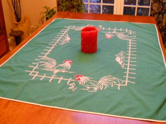 Vintage Cross-Stitch Tablecloth