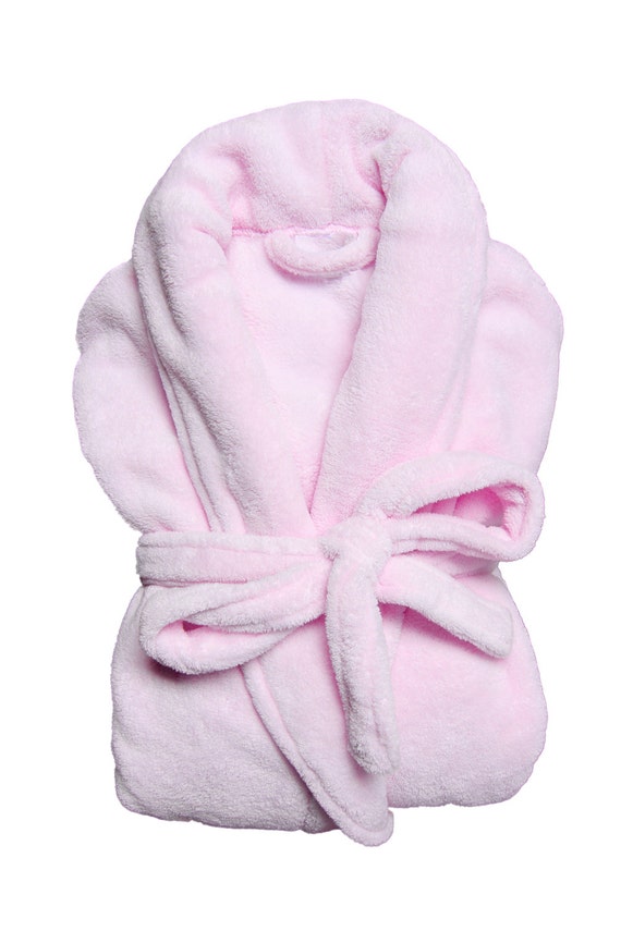 pink fluffy bathrobe
