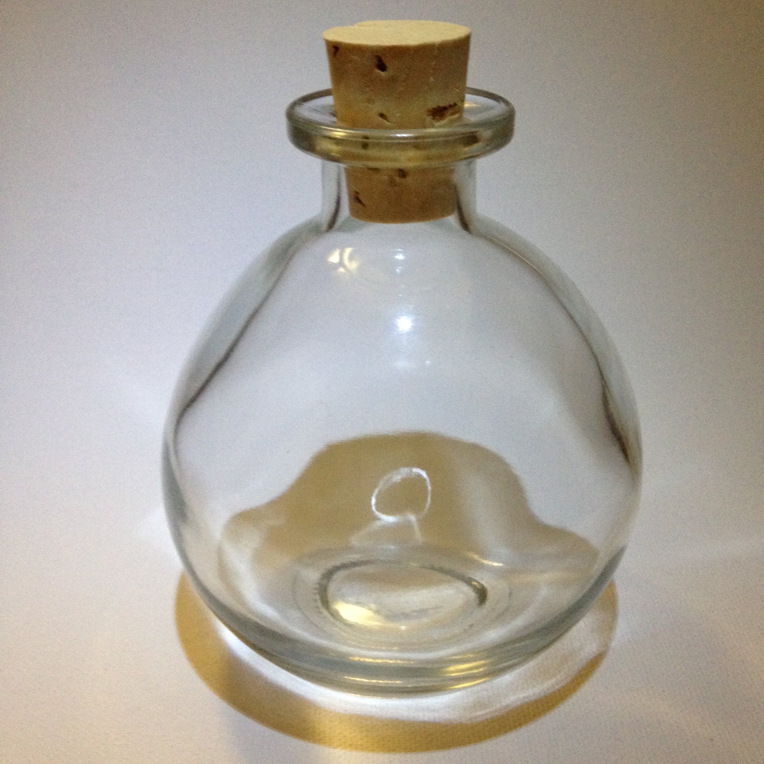 Crystal Clear Round Glass Potion Bottle 8.5oz 250ml with