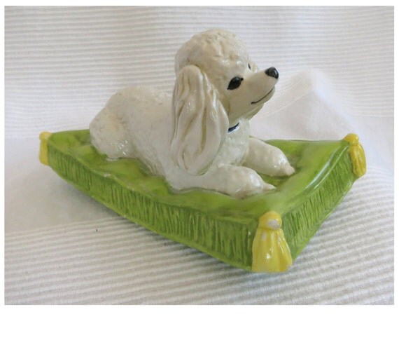 Vintage The Townsends ceramic figurine white poodle by DustyDesert