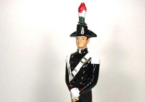 bottle vintage galliano figural Soldier liquor   vintage imported bottle Decanter Galliano